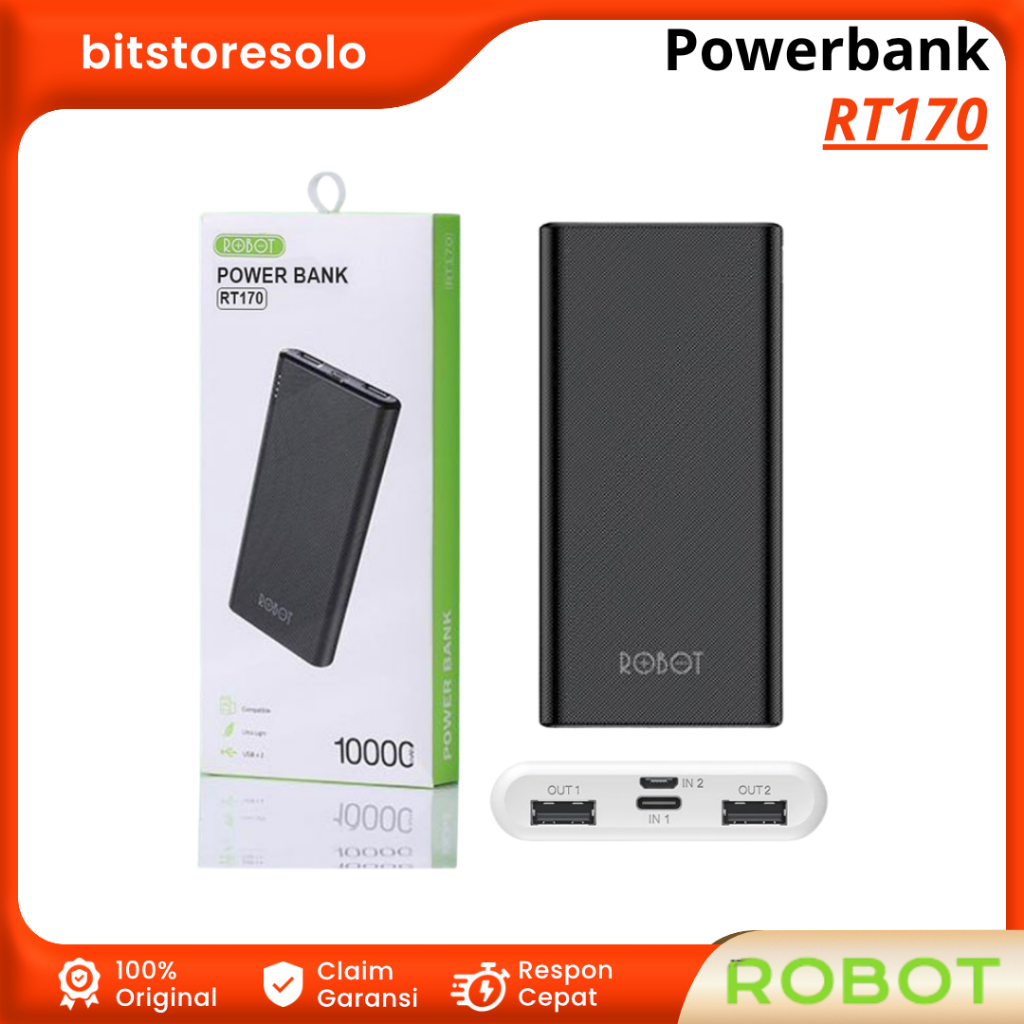 Power Bank ROBOT 10000 Mah RT170 Original