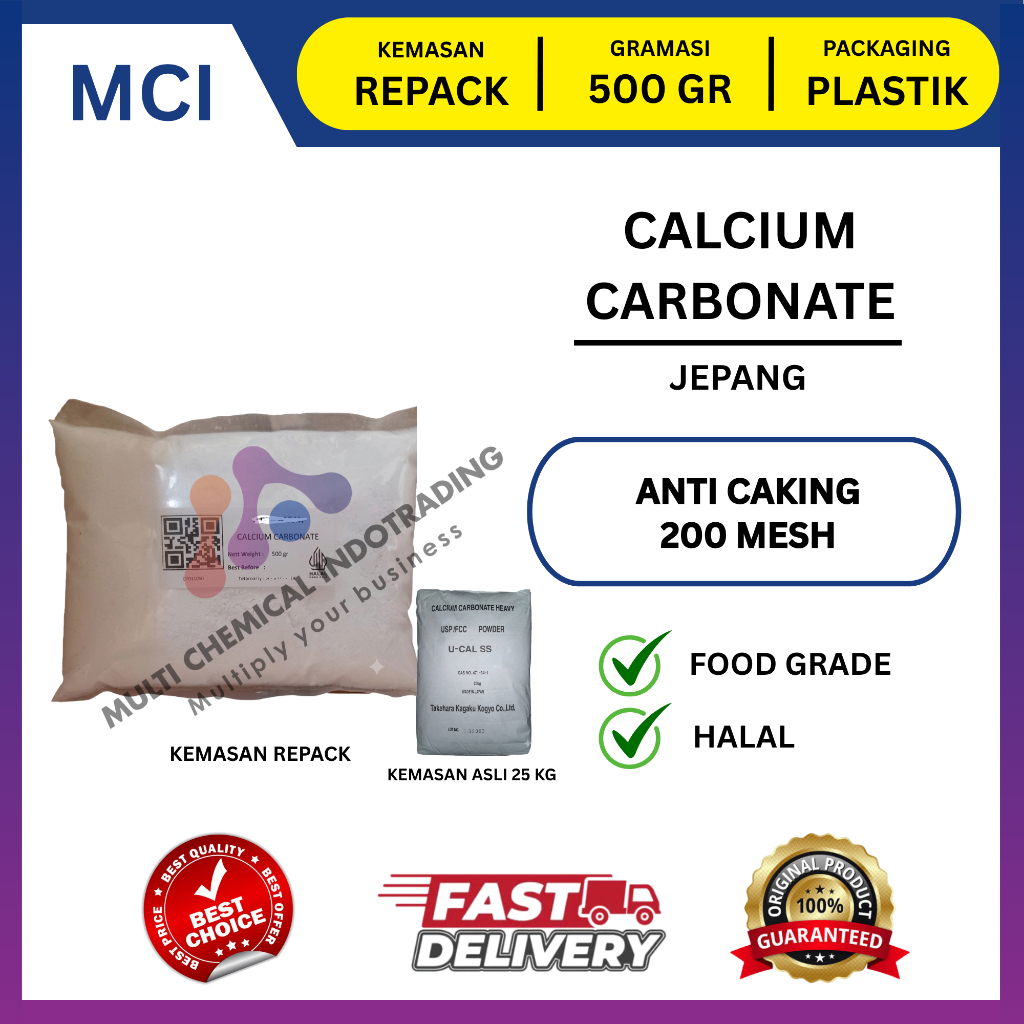 CALCIUM CARBONATE FOOD GRADE CACO3 200 MESH - 500 GR
