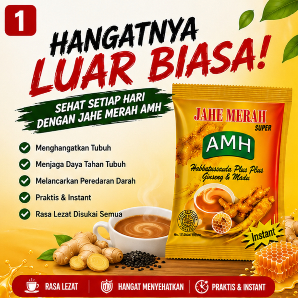 JAHE MERAH AMH 10 sachet - original | jahe susu amh | jahe merah amh original