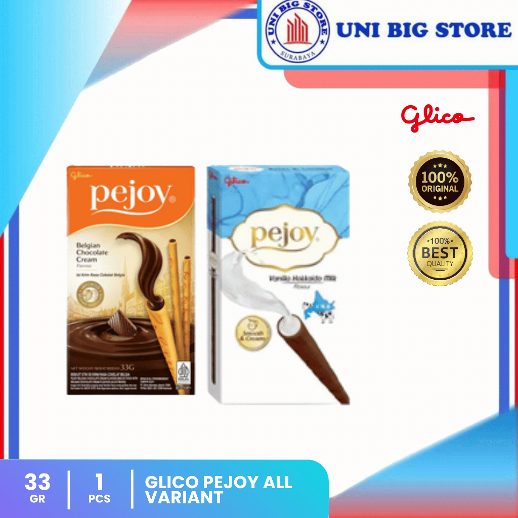 Glico Pejoy Stick Biskuit Stik Chocolate | Cookies Cream | Vanilla Hokkaido Milk 32 gr
