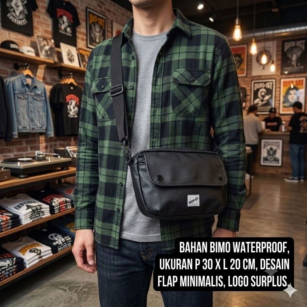 Tas Selempang Pria Waterproof Sling Bag Casual Tas Bahu Cowok Branded Original OURS-IST Ukuran Besar