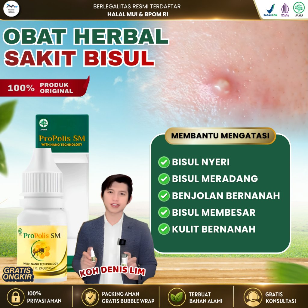 Propolis SM 100% Original Obat Tetes Sakit Bisul, Bisul Nyeri, Bisul Meradang, Benjolan Bernanah, Bi