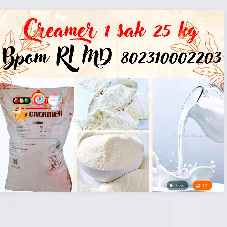 1 Sak Bubuk Krimer Premium Kemasan 25 Kg | Creamer 1 Sak 25Kg By INSTAN Kurir | Pilih Creamer KR 01,