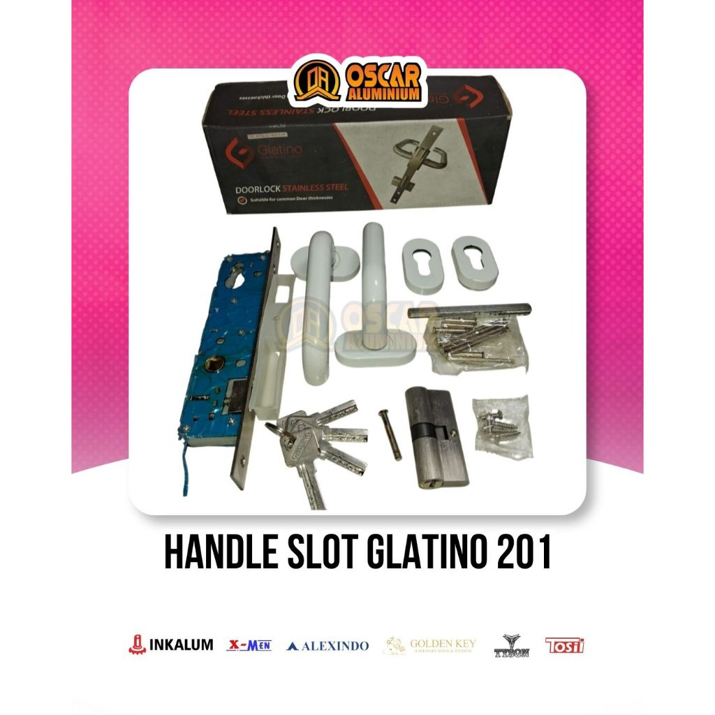 SET HANDLE SLOT GLATINO GLT 201 Untuk pintu aluminium