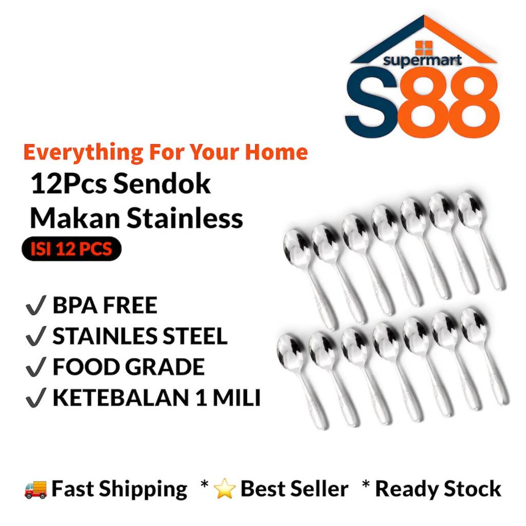 Sendok Makan Stainless Steel Tebal Sendok Makan Premium Spoon