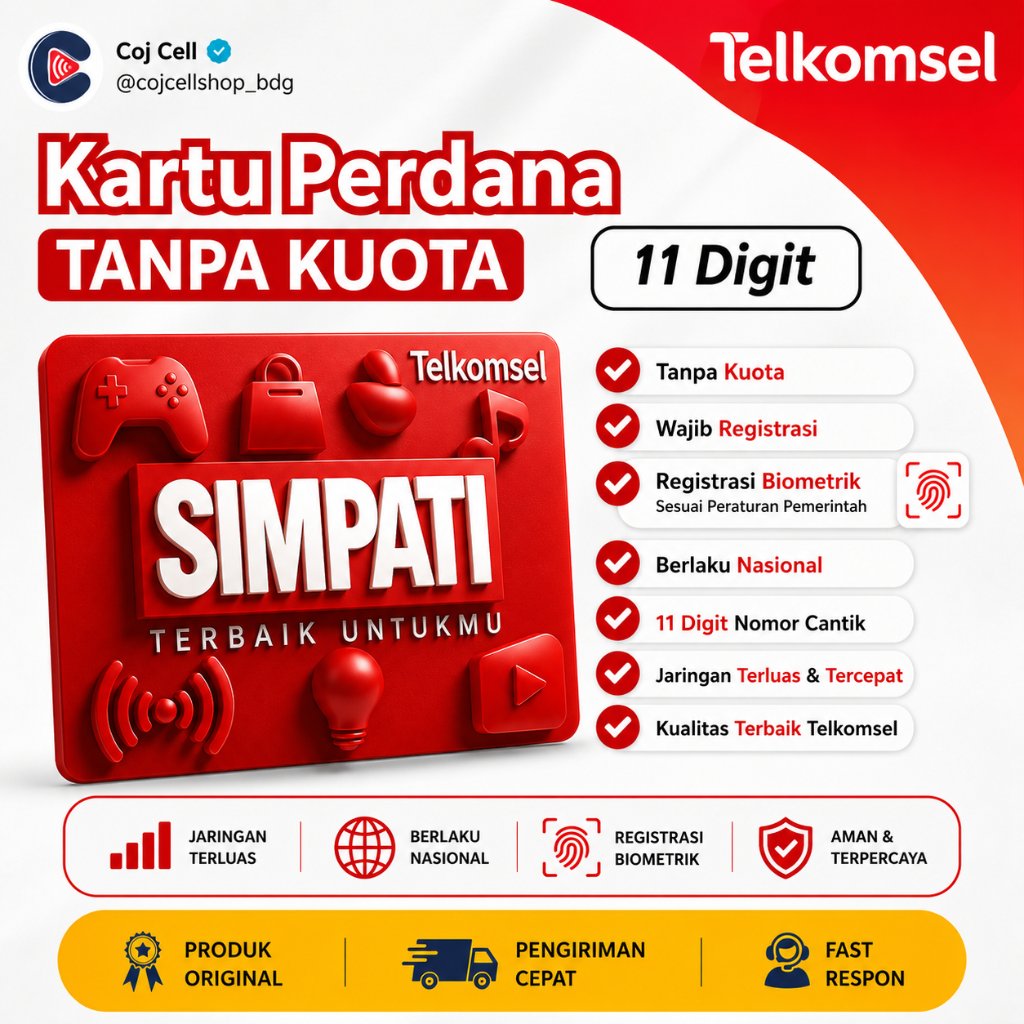 PERDANA TELKOMSEL SIMPATI 0.K 11 DIGIT SEGEL-KARTU PERDANA TELKOMSEL RED SIMPATI TSEL 0.K EXP PANJAN
