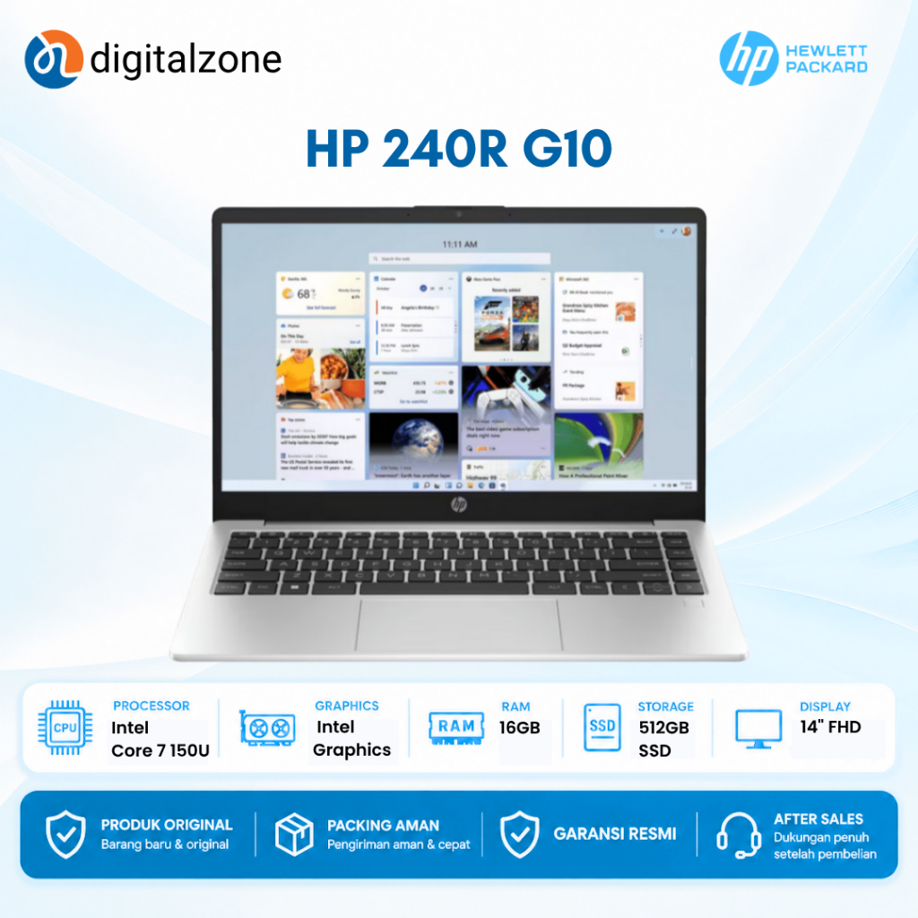 HP 240R G10 BV8Z3PT - CORE 7 150U 16GB 512GB W11 14.0 FHD IPS 1YEAR