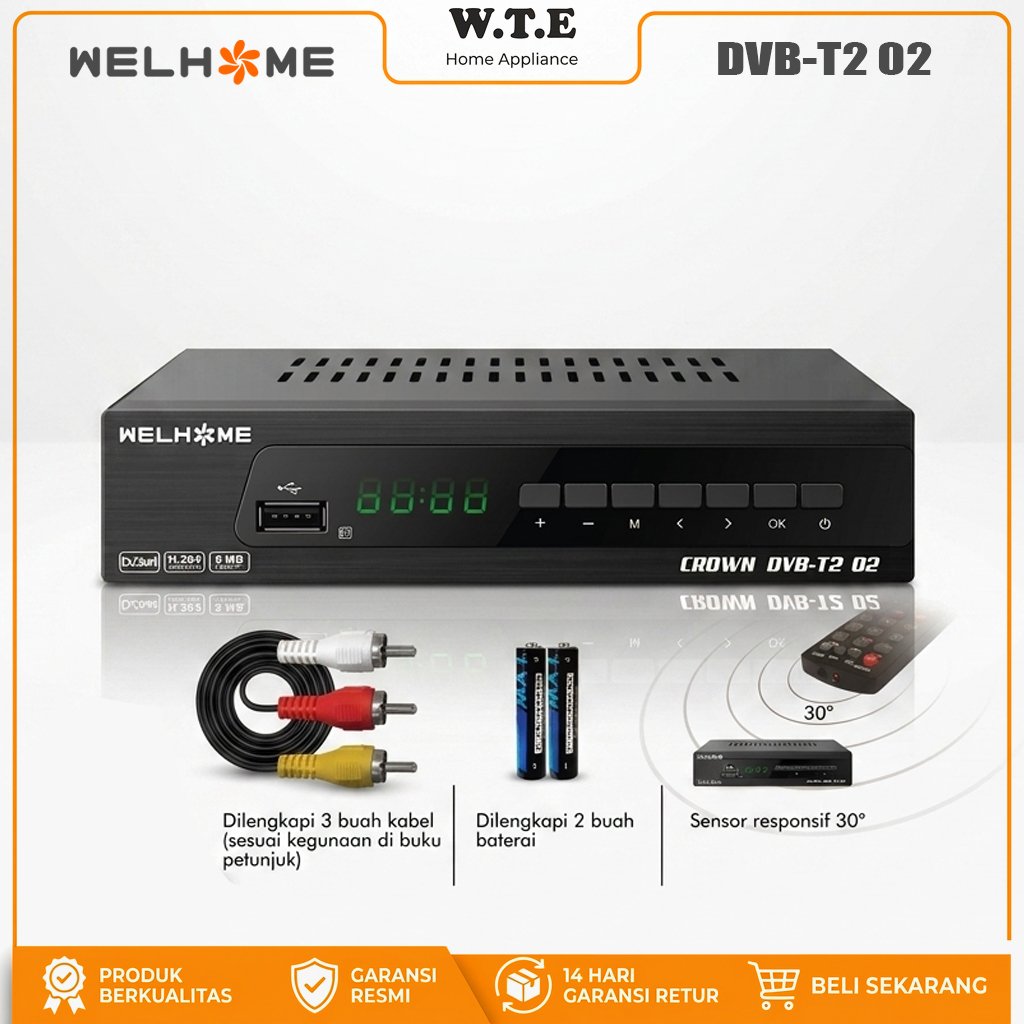 STB TV DIGITAL Set Top Box Welhome Crown DVB T2 02