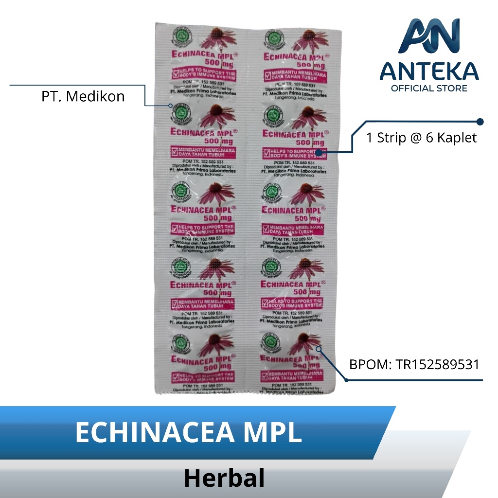 Echinacea Mpl 500 mg 6 Kaplet Per Strip