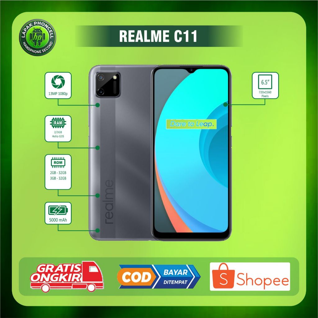 HP REALME C11 2020 RAM 2/32GB RAM 3/32GB Second normal siap pakai