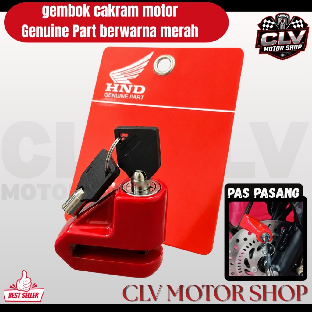 Kunci Gembok Cakram  - Cocok untuk Semua Motor, Dua Kunci Cadangan C2183