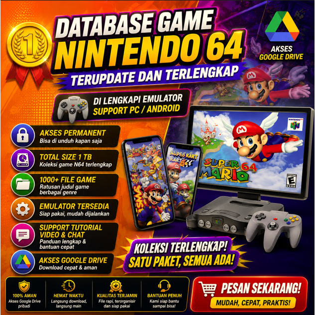 DATABASE NINTENDO (1000+ GAME UPDATE) PERMANENT AKSES GD DRIVE