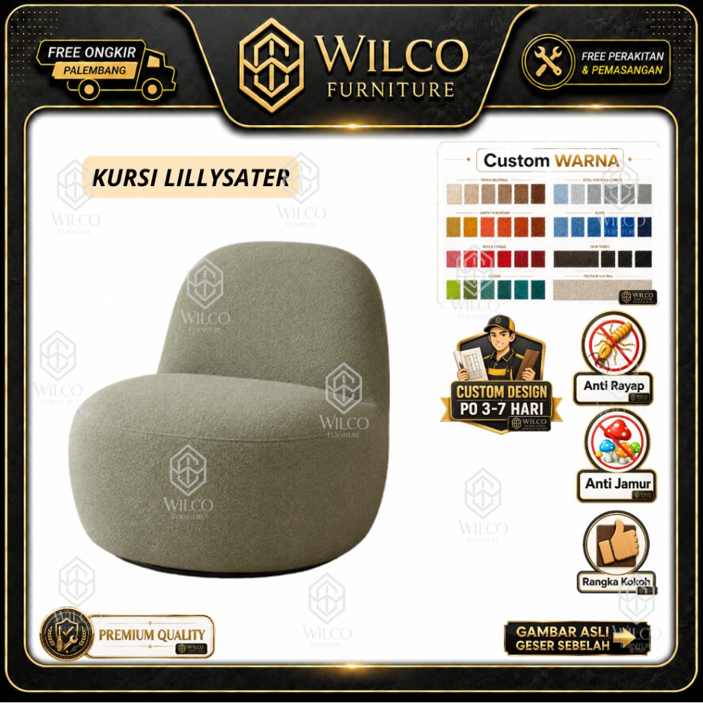 Sofa Mini Lillysater Custom | Kursi Sofa Minimalis Bahan Canvas