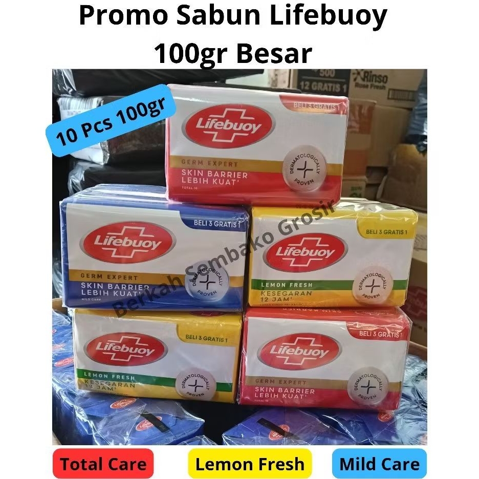 PROMO (10 Pcs) Sabun Batang Lifebuoy Besar 100gram