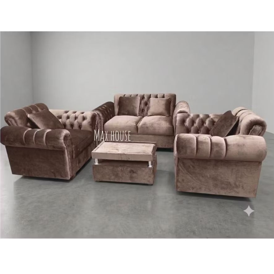 Sofa 211 Kancing Jaguar Kain Premium  Full Set  + Meja / SOFA 211 MINIMALIS PREMIUM / SOFA 211 KAIN 
