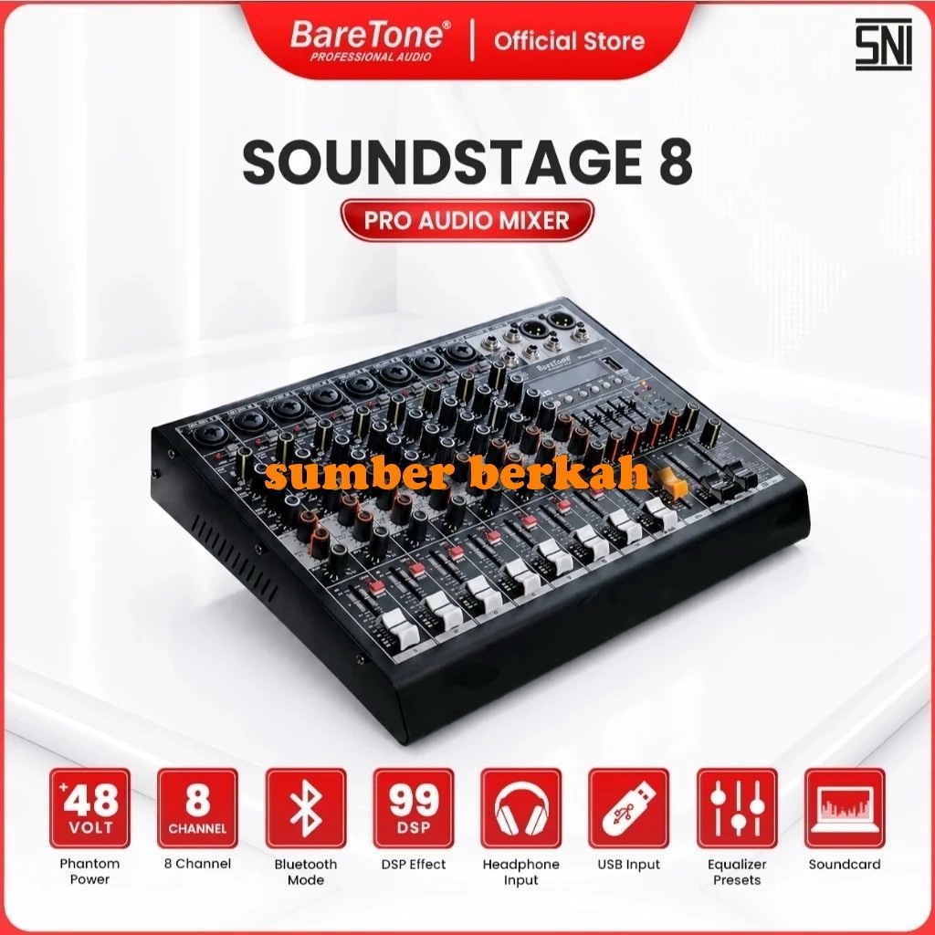 Mixer Baretone 8 Chanel SoundStage 8 / Sound Stage8 Garansi Resmi