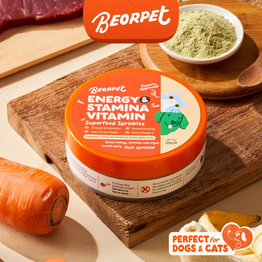 Beorpet - Energy & Stamina Sprinkle / Suplemen Energi & Stamina untuk Anjing dan Kucing - 100% Bahan