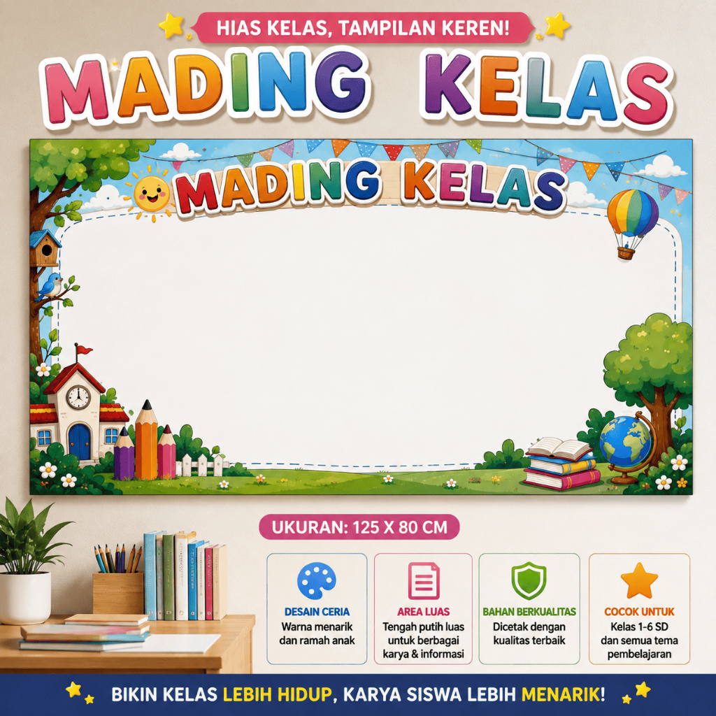 MADING KELAS ANAK SD – DESAIN CERIA & EDUKATIF