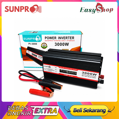COD POWER INVERTER SUNPRO LED 3000W PI-3000 DC 12V TO AC 220V//INVERTER SUNPRO PI-3000