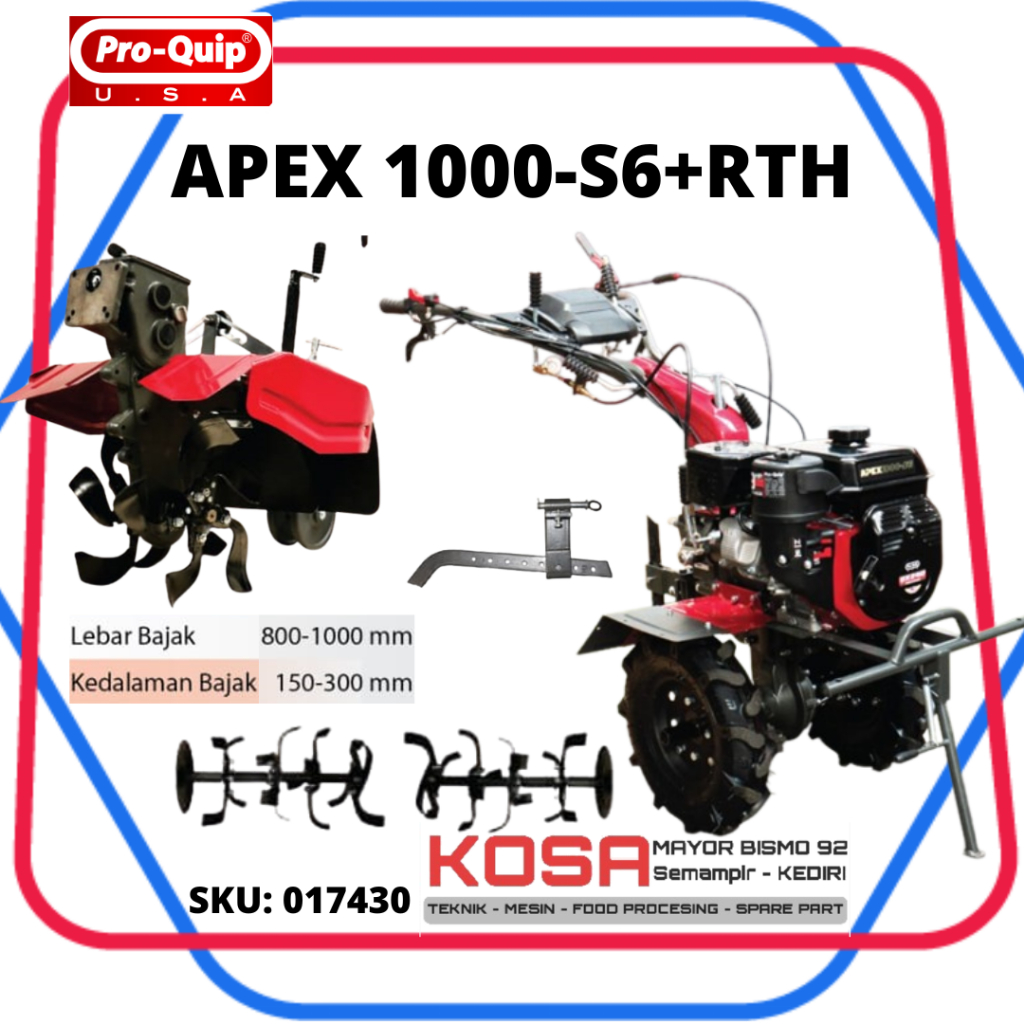 Mesin Bajak Mini Mini Tiller Cultivator Proquip APEX 1000-S6 + RTH