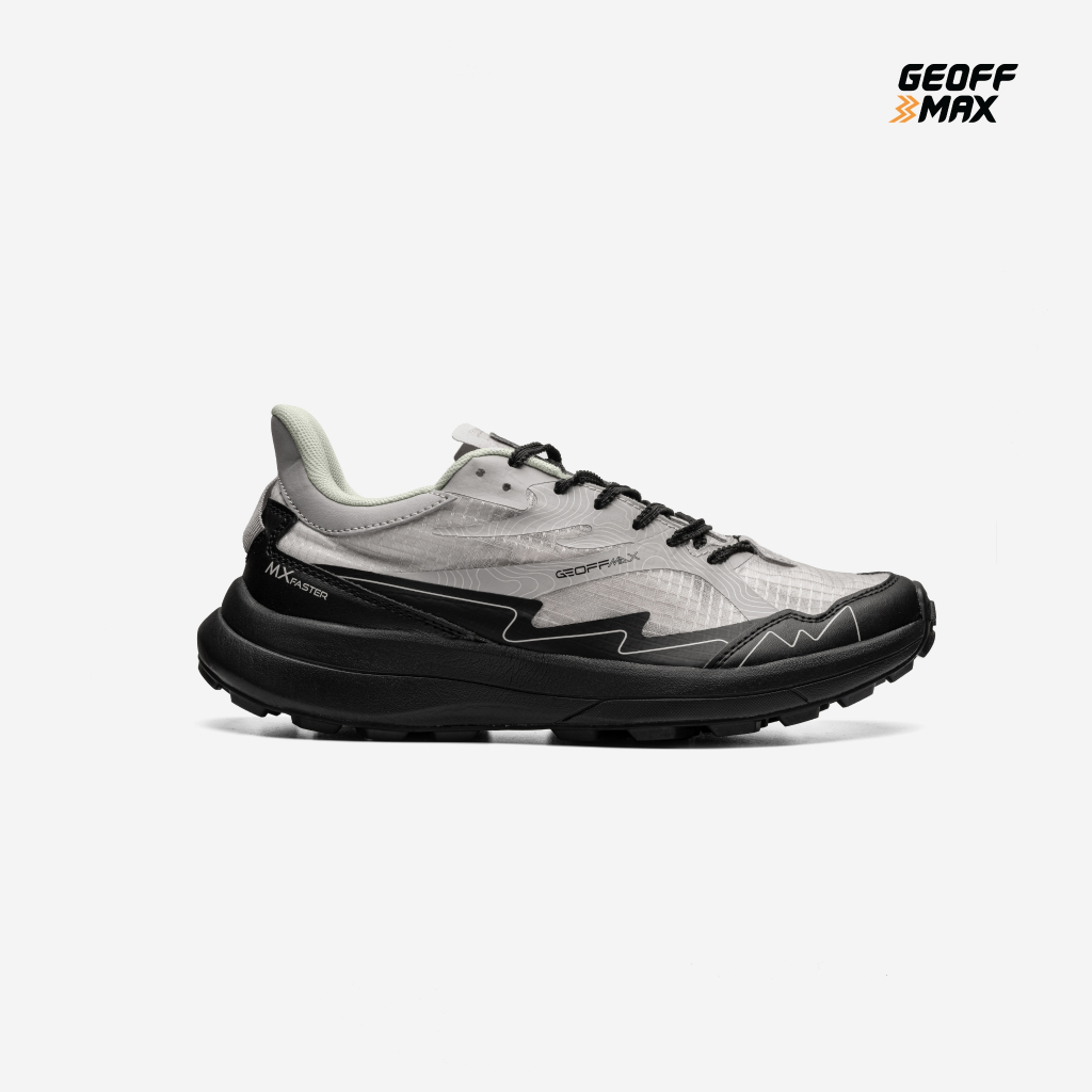 Geoff Max MX Faster Warm Grey Black Trail Running Shoes | Sepatu Sneakers Hiking Outdoor Pria Wanita