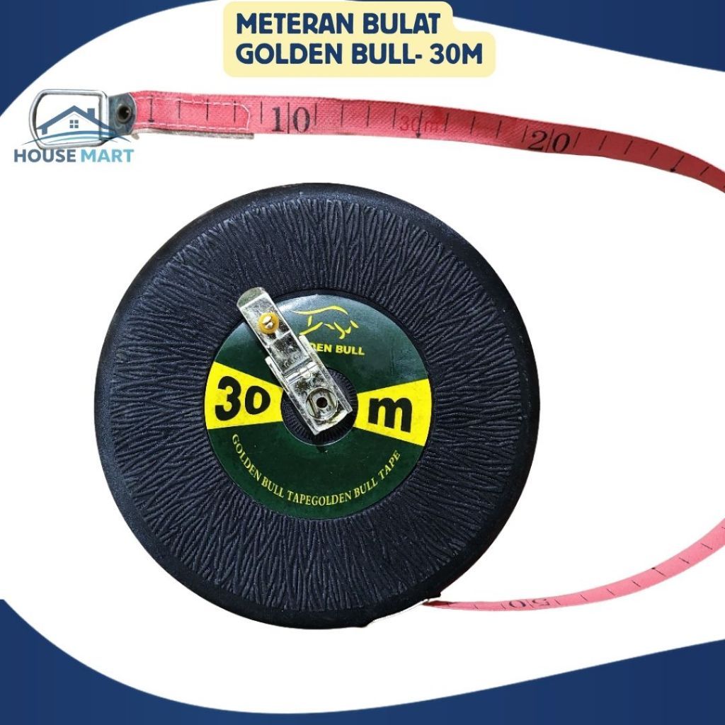 METERAN BULAT 30M GOLDEN BULL / METERAN KAIN / METERAN GULUNG KULIT/KAIN / METERAN KULI 30M GOLDEN B