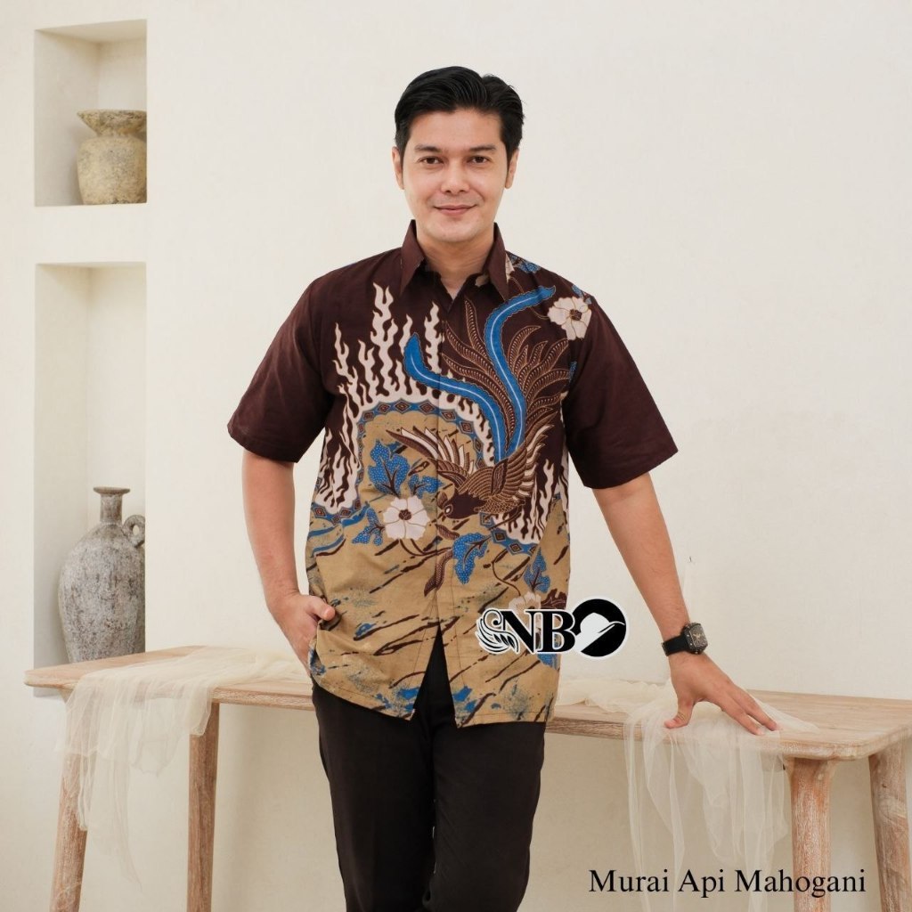 Arkanza Batik Pria Hem Atasan Kemeja Baju Pria Cowok Kemeja Batik Lengan Pendek Distro BSWART HRB026