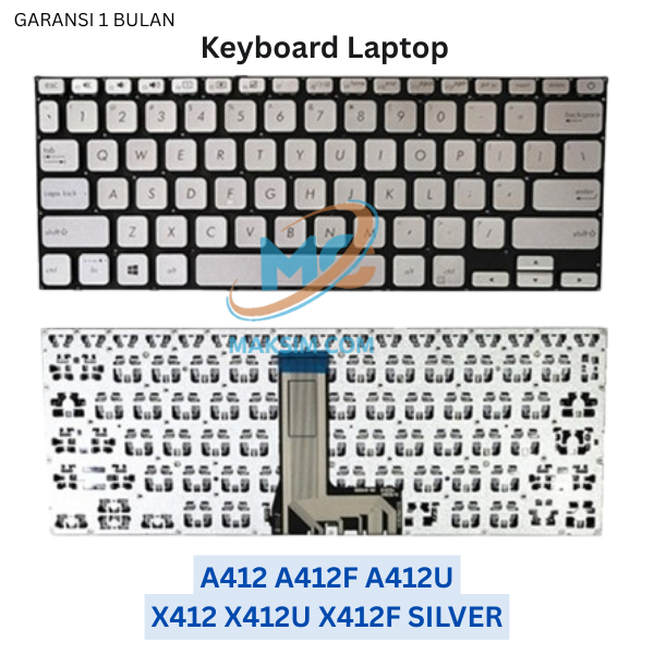 Keyboard Laptop A412 A412F A412U X412 X412U X412F Silver