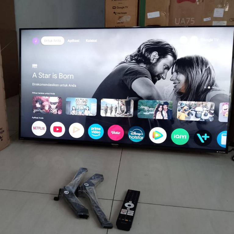 GOOGLE TV LED SHARP 42 INC UHD 4K SUDAH DIGITAL KONDISI BEKAS MASIH SEGEL SIAP PAKAI (1L)