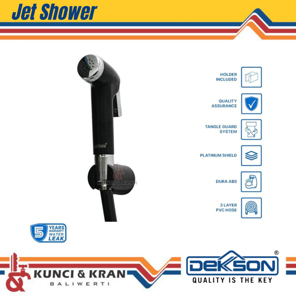 Jet shower Dekkson Jss 8101 Black Blister Shower Jet HItam Toilet Lengkap jet shower black