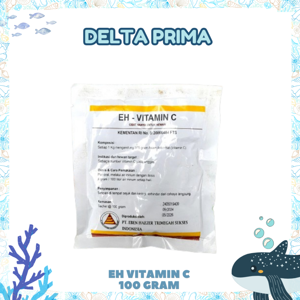 EH VITAMIN C 100 GRAM - Vitamin C Untuk Ternak Ayam Minum Unggas.