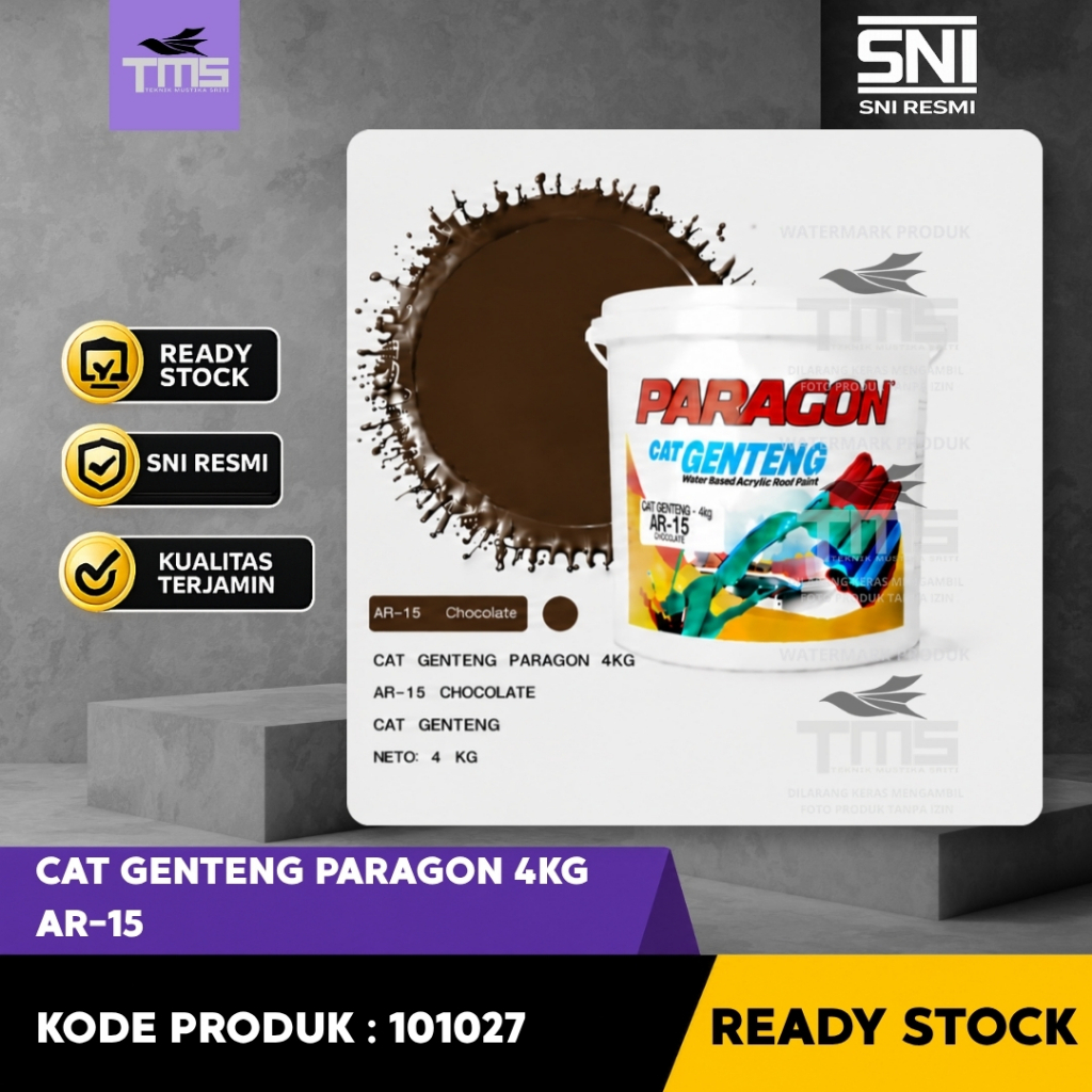 Cat Genteng Paragon 4KG AR-15 Chocolate Cat Atap Genteng Tahan Cuaca Warna Cokelat Cat Genteng Berku