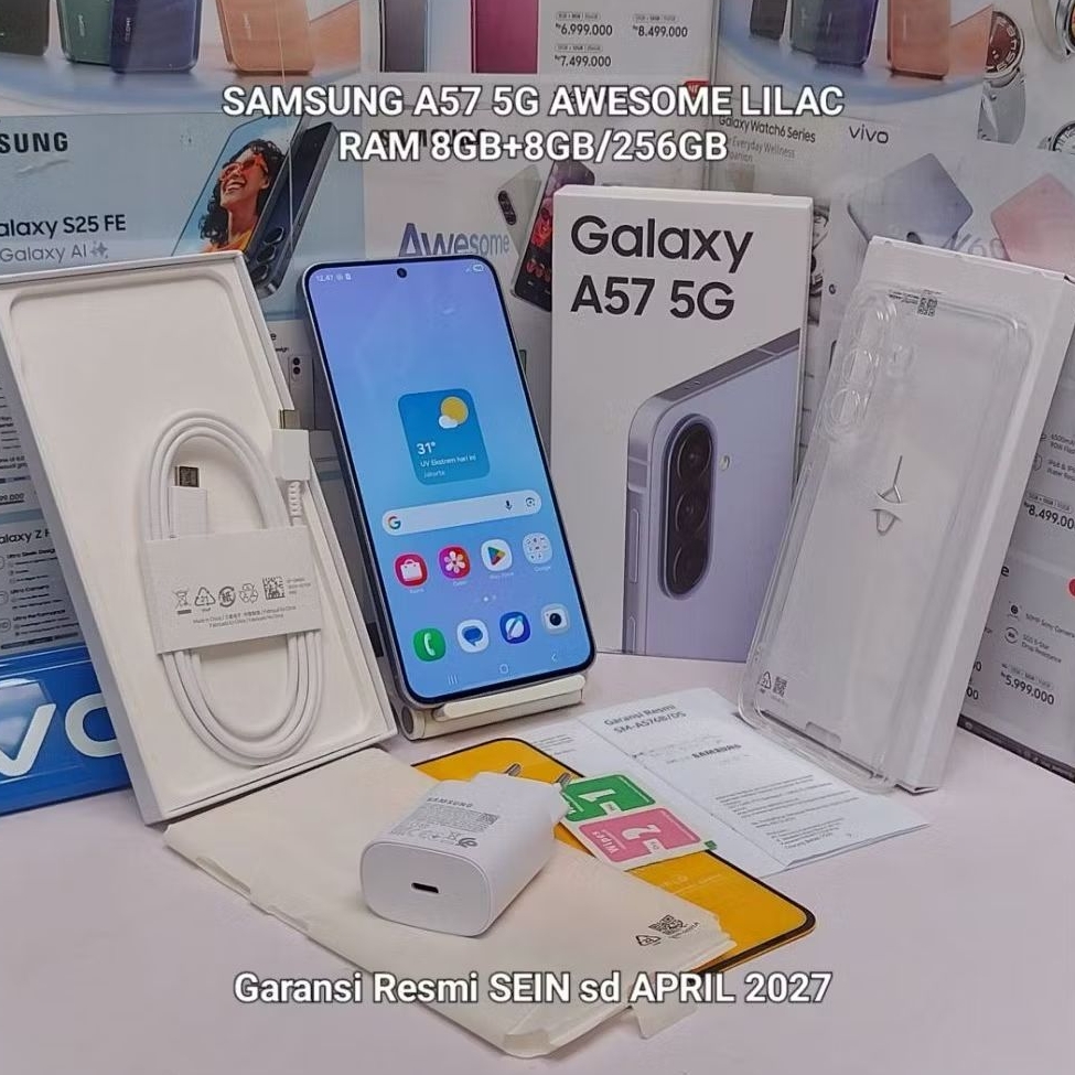 Samsung A57 5G Second Ram 12GB+12GB I 8GB+8GB/256GB Fullset Like NEW Garansi Resmi SEIN