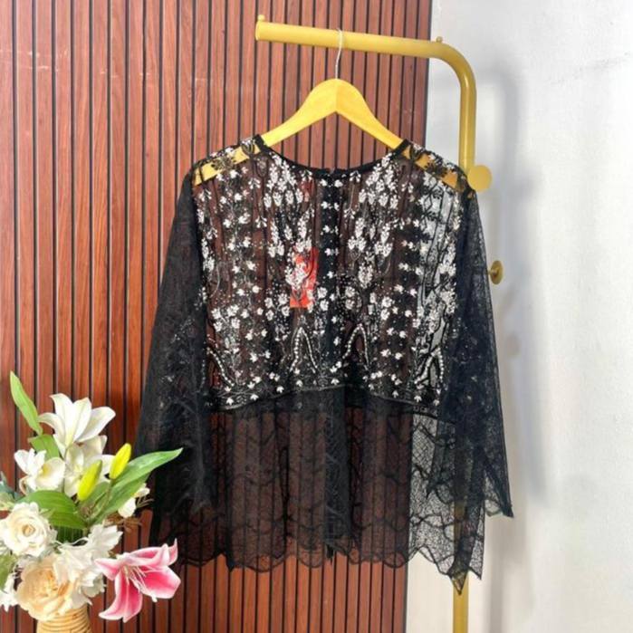 Myshawl Kamya Outer Jumbo Bordir Kasual Kekinian Big Size Bordir Bunga Jumbo