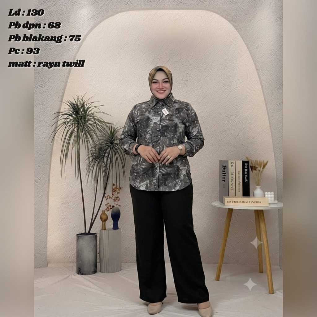 One Set Rayon Twill Premium - Setcel Oversize - Setelan Rayon Wanita Motif Kekinian Bahan Rayon Twil