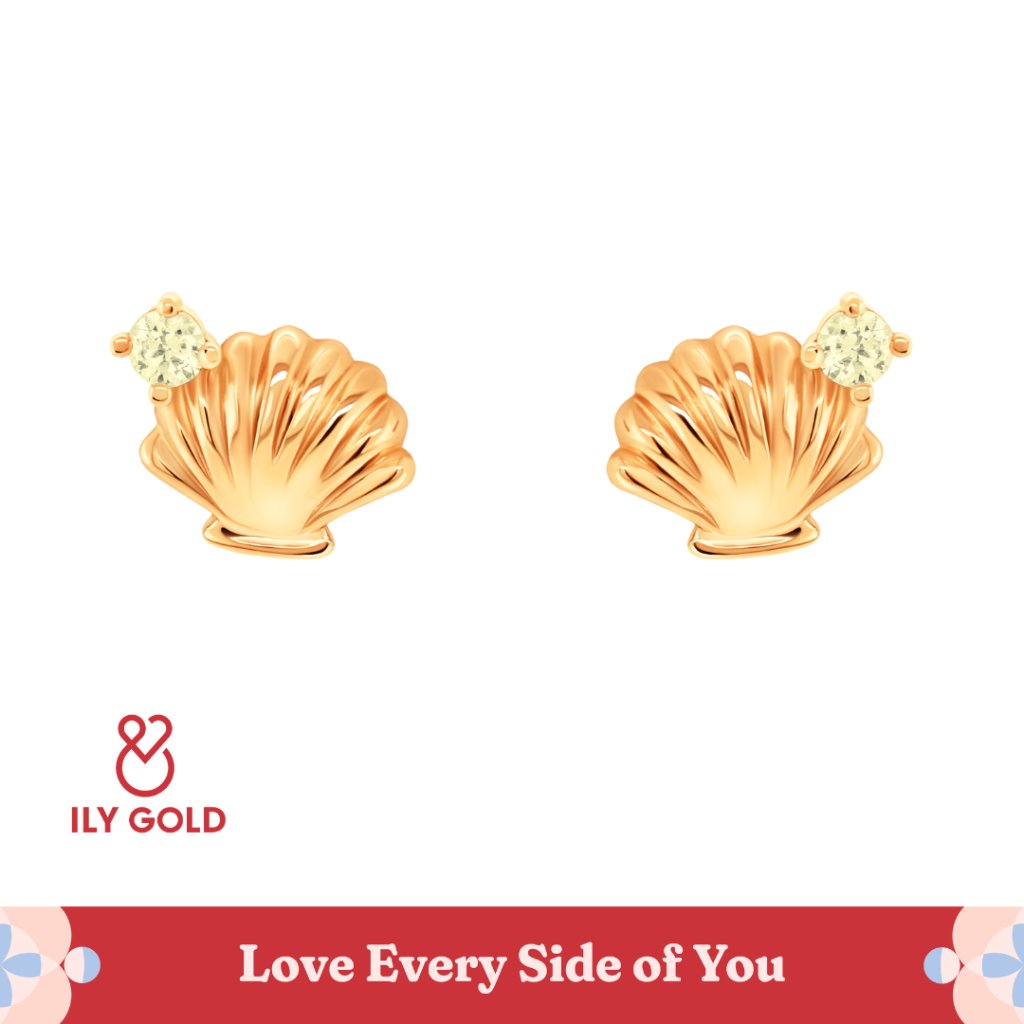 ILY GOLD Seaside - Seashell Earrings / Anting 9K