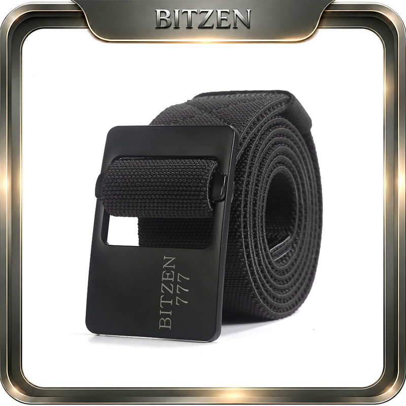 Bitzen Ikat Pinggang Pria Nylon Canvas Sabuk Berkualitas Premium Sabuk Pinggang Pria Gesper Pria
