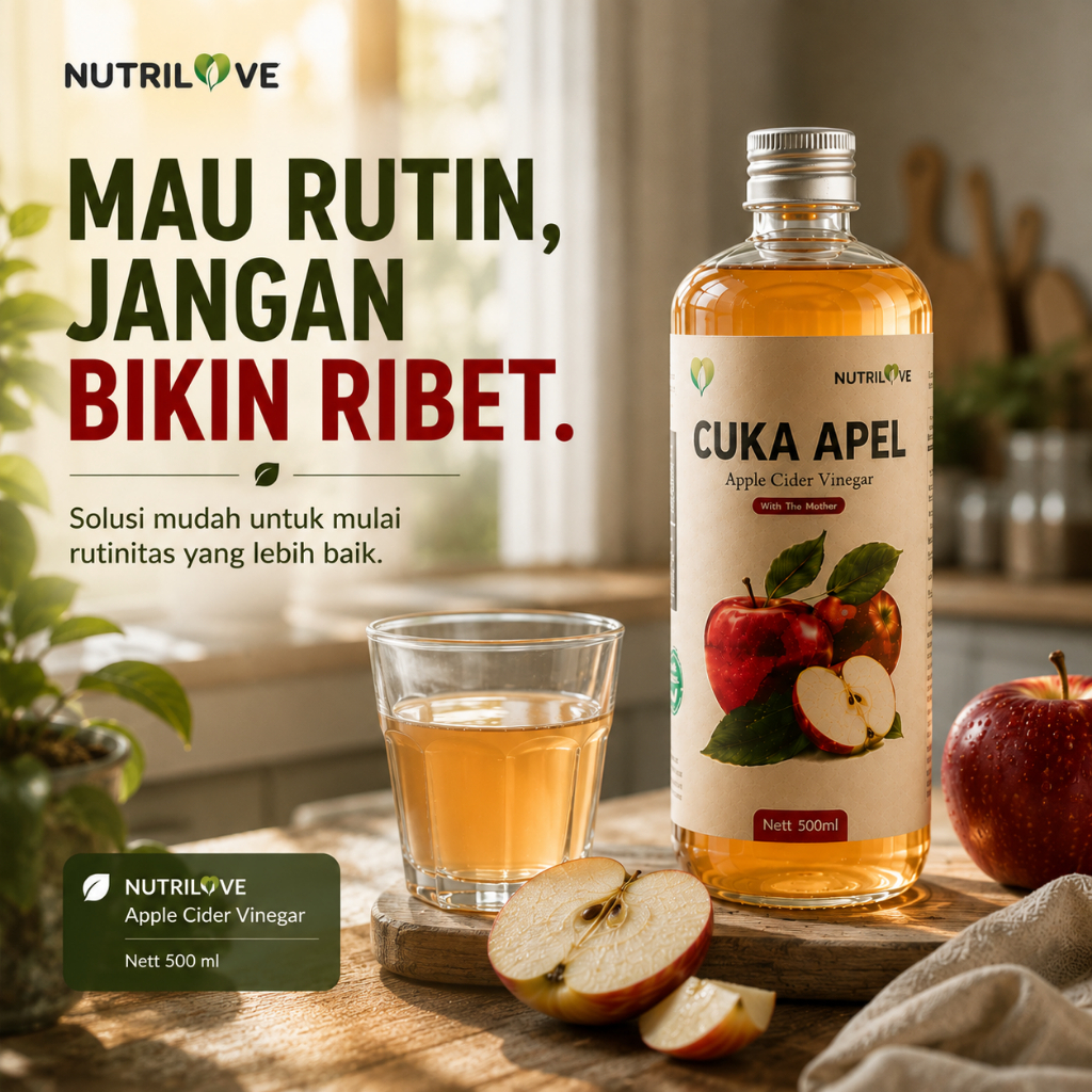 Nutrilove Cuka Apel Apple Cider Vinegar 500ml with Mother Halal