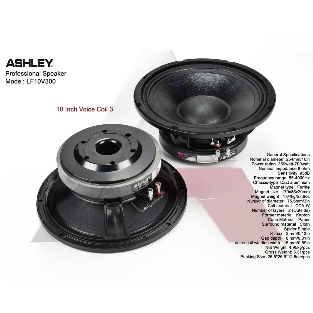 komponen speaker ashley 10 inch LF10V300 / lf10v300 LF 10 V 300 LF10 V300 Original