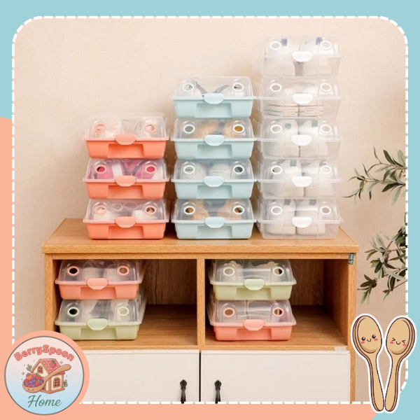 HL0199 Kotak Sepatu Plastik Transparan Penyimpanan Kotak Sepatu Shoes Storage Box
