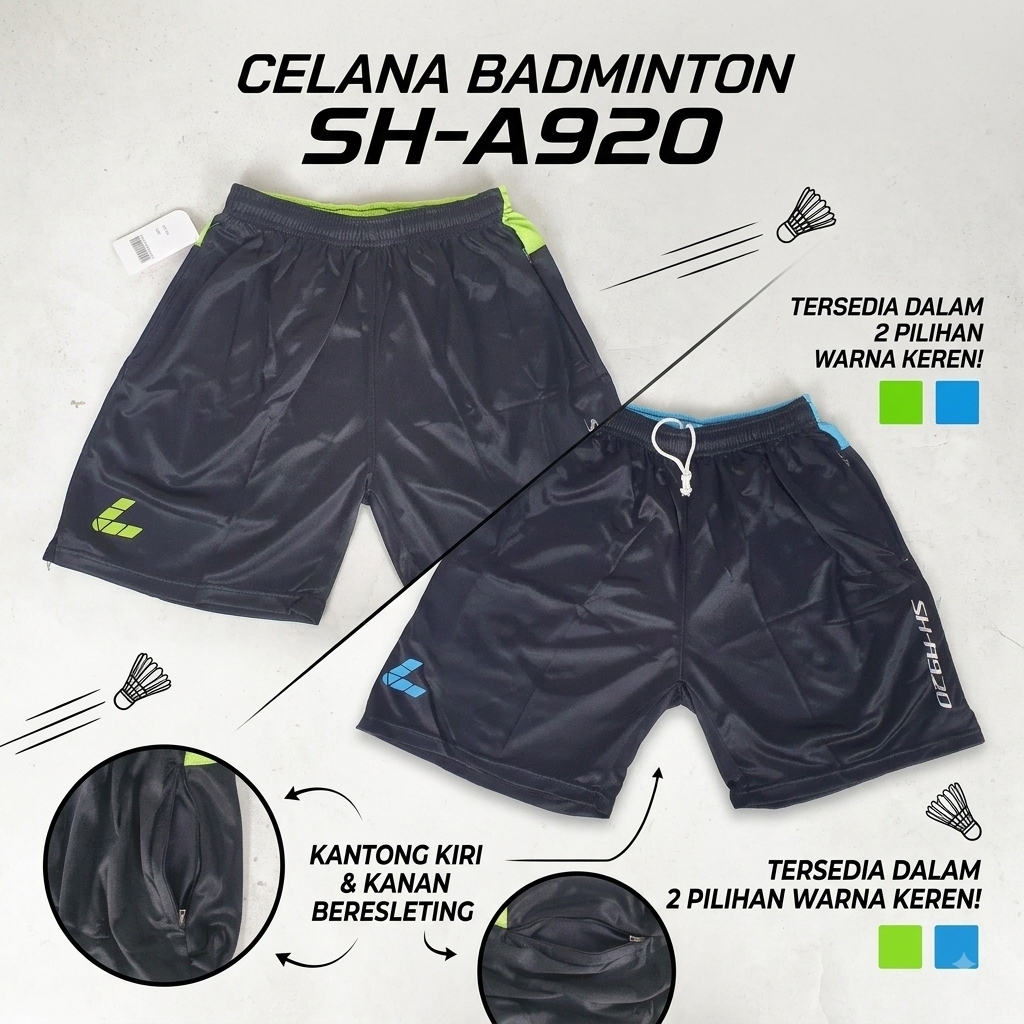 Celana Badminton SH-A920 Olahraga Bulutangkis Pria Wanita - Kantong Resleting