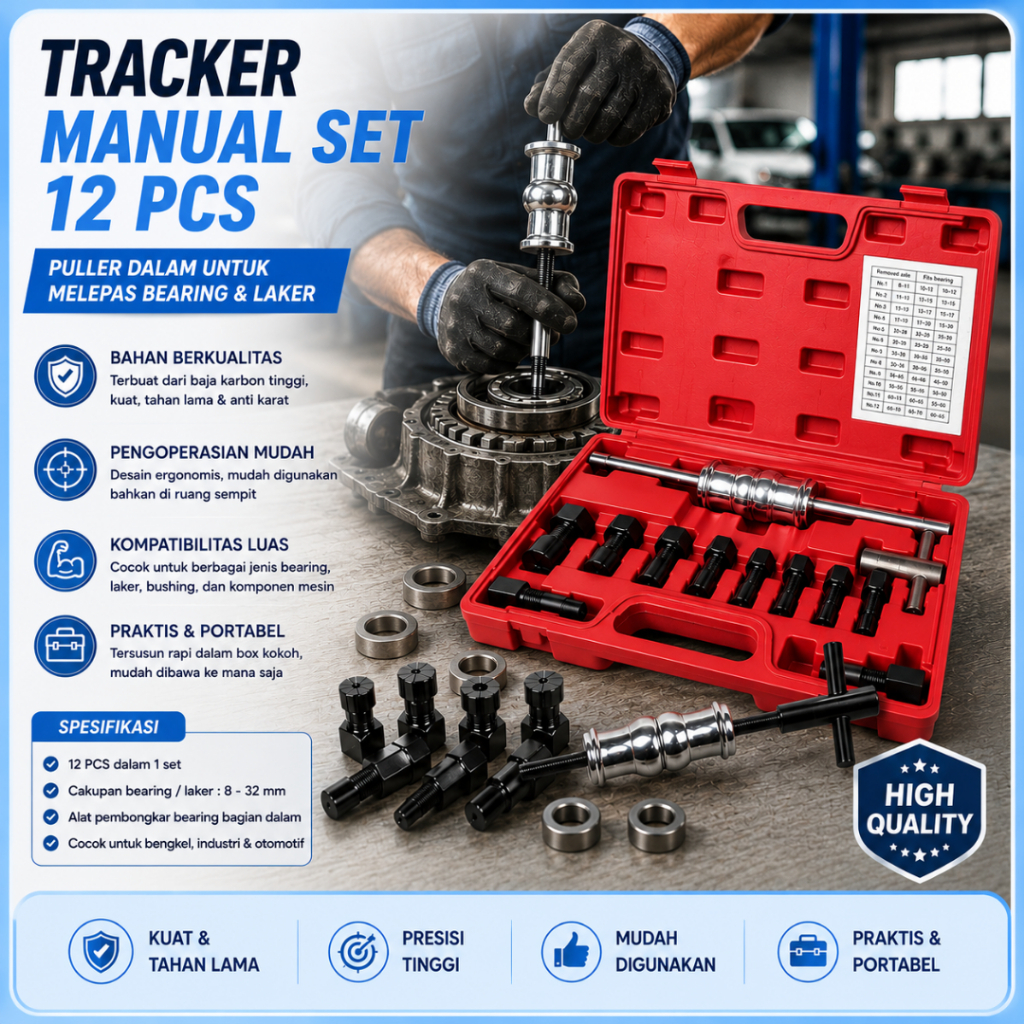 12 Pcs TREKER BEARING Cvt Puller Set Treker Pencabut Bering Set Cabut Bearing Dalam Trecker puller