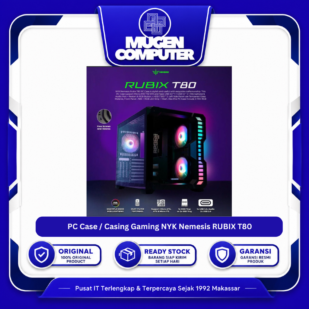 PC Case / Casing Gaming NYK Nemesis RUBIX T80