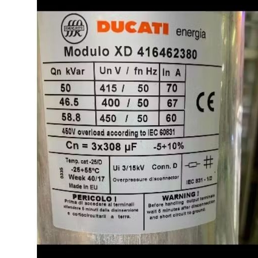 CAPASITOR DUCATI 50KVAR 415V KAPASITOR 25KVAR 415V DUCATI