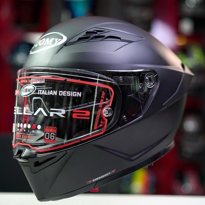 HELM SUOMY STELLAR 2 SOLID | MATT BLACK | FULL FACE DOUBLE VISOR