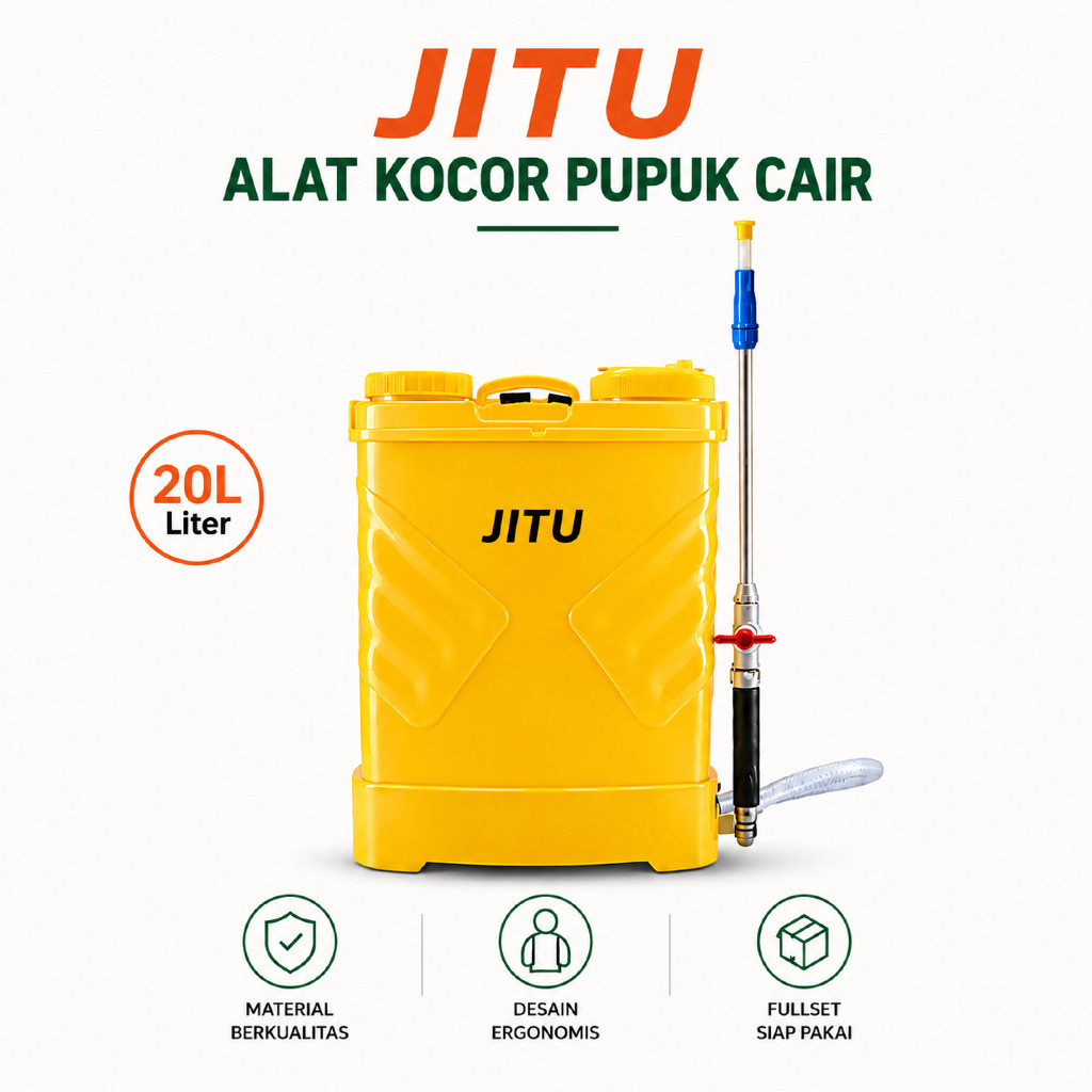 Alat Kocor Pupuk Cair JITU 20L Fullset Siap Pakai Sprayer Kocor Pertanian Tangki 20 Liter Kran Putar