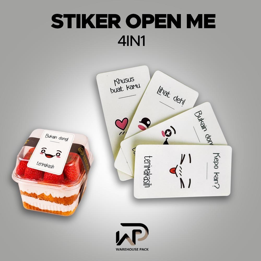 ( Isi 100 Pcs ) Stiker Kemasan 4in1 Motif Lucu | Stiker Untuk Kemasan Makanan | Stiker Packaging, Ha