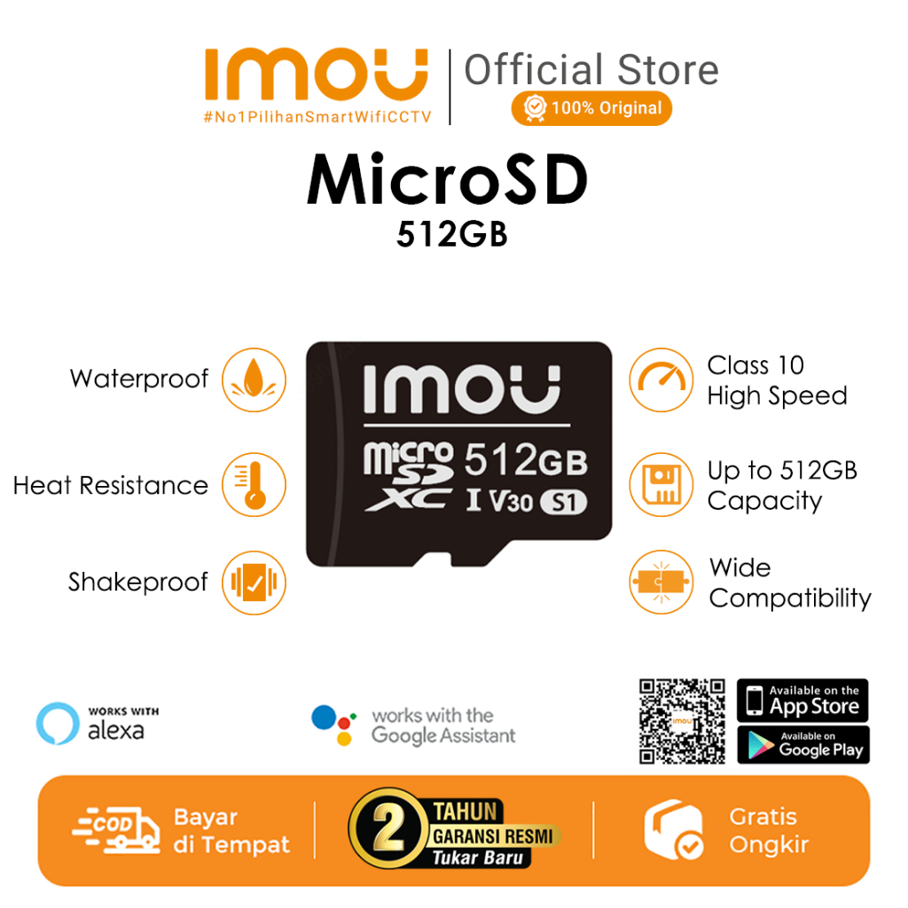 IMOU MicroSD Card 512GB Kartu Memori Memory Card HP CCTV Class 10