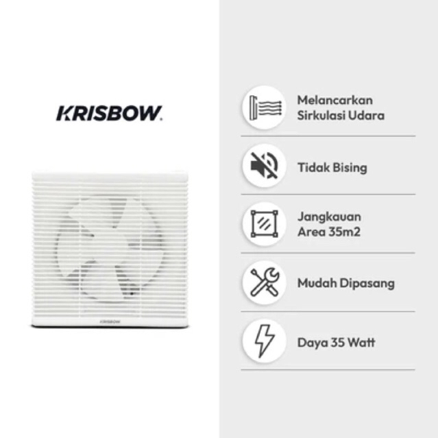 AZKO KRISBOW EXHAUST FAN DINDING 10INC 2 ARAH-PUTIH/AZKO KRISBOW WALL EXHAUST FAN 2 WAY 10INC/EXHAUS