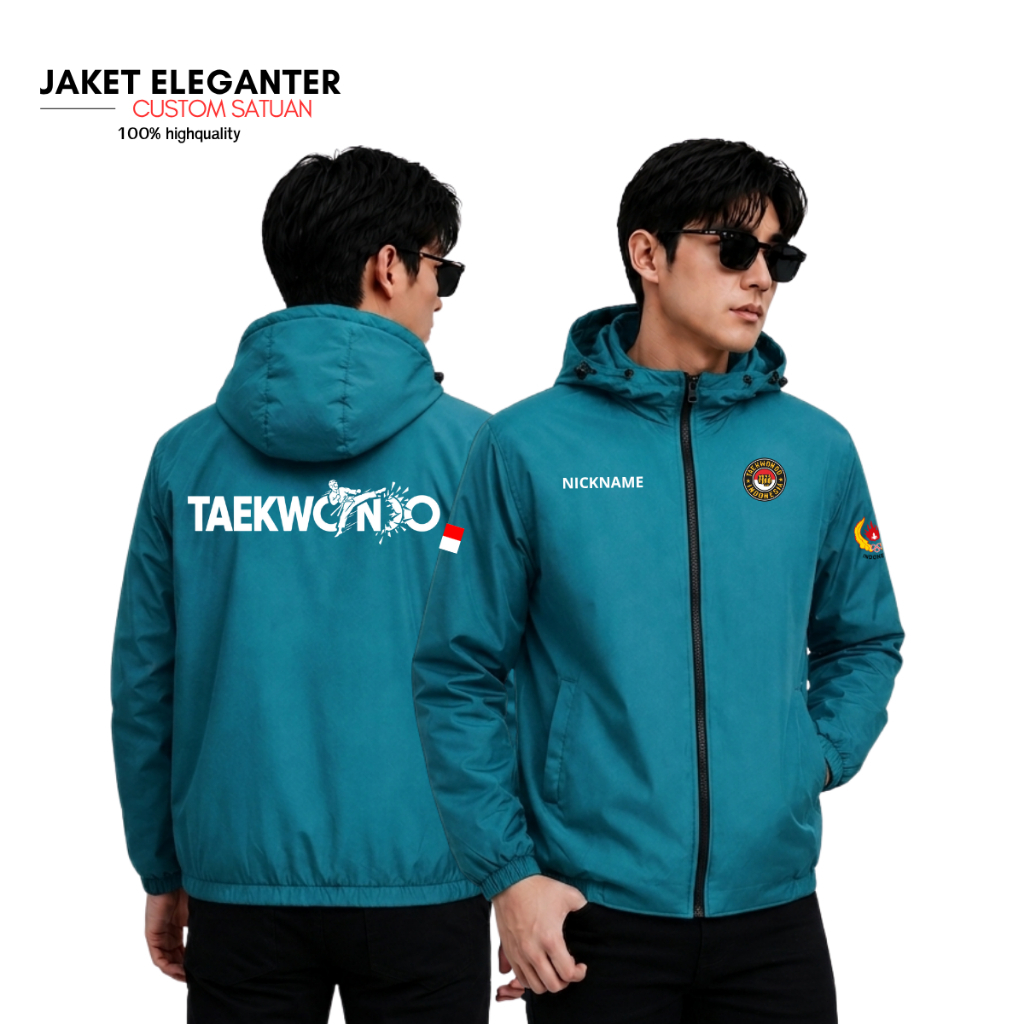 JAKET PARASUT TAEKWONDO - JAKET COACH CUSTOM OLAHRAGA LOGO TAEKWONDO